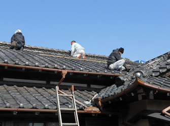 屋根の修理　施工風景3